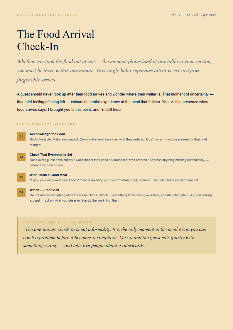 Food Arrival Check-In page